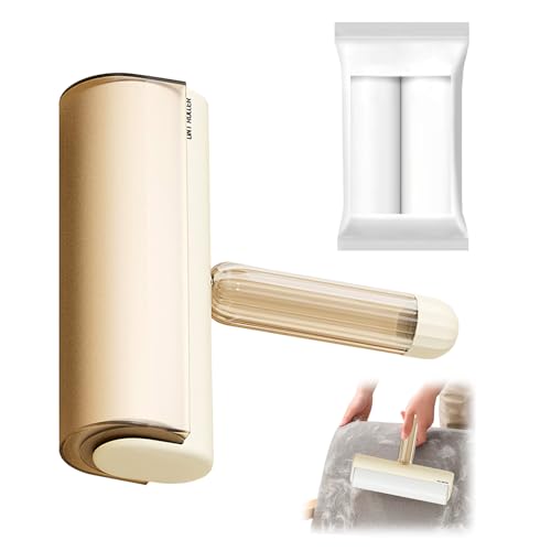 Upgrade Large Lint Roller with Refills for Pet Hair Removal Extra Sticky Surface Lint Roller with Cover for Clothes Couch Furniture (Beige, Width:16cm) - color: Beige, size: Width:16cm
