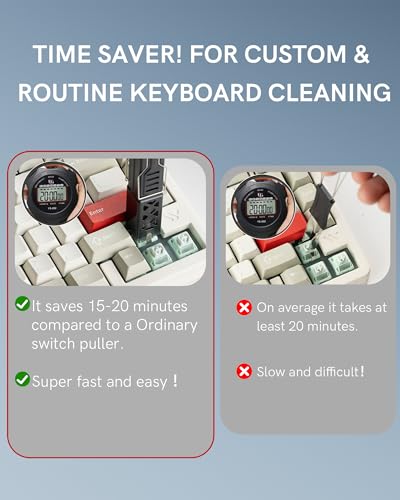 Keymatic 2-in-1 Switch Puller and Keycap Puller for Mechanical Keyboard, Key Switch with 4-Claw Grip, One-Press Eject Design for Fast & Stable Removal,Black Red - color: Black&Red