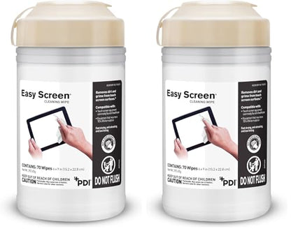 Easy Screen Cleaning Wipes, Electronic Screen Cleaning, Laptops, Monitors, Phone, Tablet, TV Screen Cleaning Wipe, 70 Wipes per Canister, Large 9"x 6" Durable Wipe (Pack of 2) - size: 1 Count (Pack of 140)