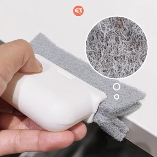 3 in 1 Window Groove Cleaning Brush Multifunction Sliding Door Track Slot Cleaner Household Kitchen Gap Decontamination Tool (Grey-1Pcs) - color: Grey-1pcs