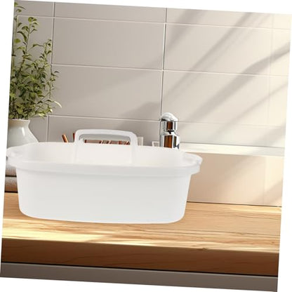 Plastic Basket for Cleaning Supplies Hotel Home Use Sturdy Handle Kitchen Cleaning Utensil Organizer Spacious Storage Bucket