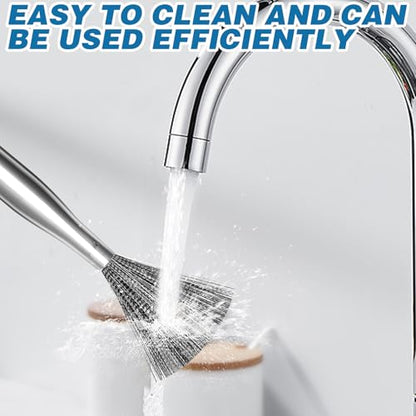 2Pcs 304 Stainless Steel Pot Brushes, Stainless Steel Scrubber Tools Metal Cleaning Products Easy to Clean Suitable for Removing Kitchen Stains Gifts for Mom - color: 2pcs