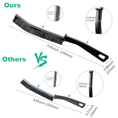 OKOM Multifunctional Stainless Steel Crevice Cleaning Brush - Hard Bristles for Kitchen & Bath Gap Cleaning
