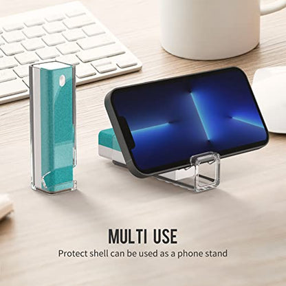 CLICK CLEAN Screen Cleaner, Fingerprint Proof Screen Cleaner Spray, All-in-One Cleaner with Microfiber and Shell for All Phones, Laptop and Tablet Screens (Blue) - color: Blue