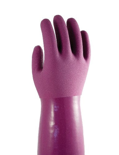 kitchen-star Ultimate Rubber Household PVC Gloves with Comfortable Cotton Lined, Anti-Slip surface, Kitchen Dishwashing, Extra Thickness, Kitchen Cleaning, Working, Painting, Pet Care (Large, Purple) - color: Purple, size: Large (Pack of 1)