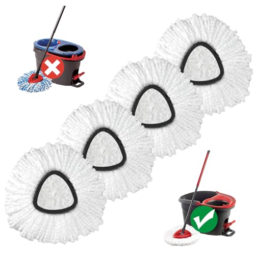 Mop Replace Head, 4 Pack Spin Mop Replacement Head Easywring 1-Tank System, Easy Cleaning, Microfiber, Machine Washable - size: 1-TANK Mop Head (4pcs)