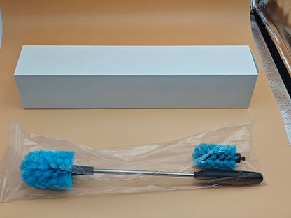 SEQ Bottle Brush Set 2 Pack – Long Handle Water Bottle Cleaning Brush with Stainless Steel Handle & Small Detail Brush, Nylon Bristles for Narrow Neck Bottles, Sports Bottles, Tumblers & Baby Bottles