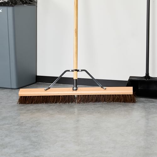 Restaurantware-BROOM HEAD ONLY: Clean Tek Professional 30-Inch Indoor Broom Head, 1 Heavy-Duty Push Cleaning Tool - Handle And Brace Sold Separately, Palmyra Bristles, Wooden, Outdoor Use - size: 30", style: Wood, with Palmyra Unflagged Bristles