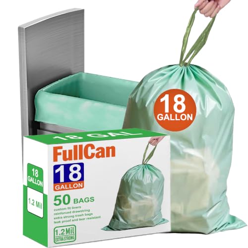 18 Gallon Heavy Duty Compactor Trash Bags with Reinforced Drawstring Garbage Liners 50 Count 1.2 Mil THICK Fit 18 Gallon Compatible with Kitchenaid, Whirpool, GE 15 Inch Compactors Green - color: 18 Gallon Green