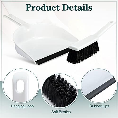 Zubebe 12 Pcs Mini Dustpan and Brush Set, Small Broom and Dustpan Set Small Cleaning Brush Portable Hand Broom Set for Home Office Kitchen Table Desktop Floor Cleaning Supplies