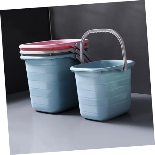 SOLUSTRE Rectangular Plastic Water Bucket with Handle 11l, Portable Household Storage and Mop Bucket for Cleaning, Blue Multifunctional Water Holder for Laundry and Bathing