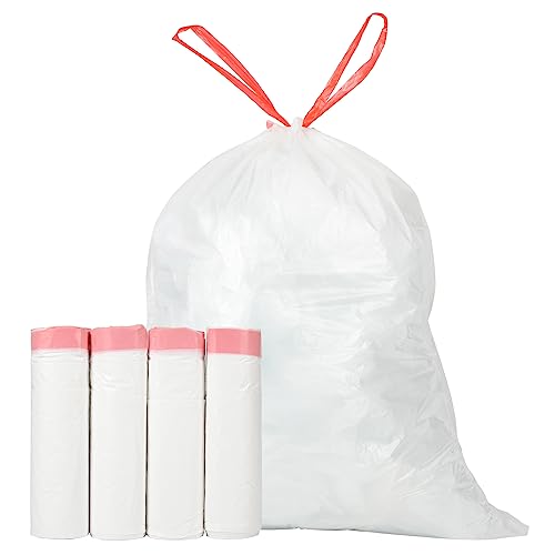 Ultra Thick Heavy Duty Plastic 15 Gallon Drawstring Trash Bags Large 80 Count White Leak Proof Garbage Bags for Tall Kitchen Home Office Outdoor - size: 1 Count (Pack of 80)