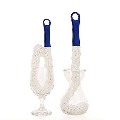 LJDJ Bottle Cleaning Brush - Set of 2 Flexible Bottle Scourer - Multi-Function Household Cleaning Tools for Cleaning of Wine Decanters, Goblets, Glasses, Cups - color: 2-pcs Standard