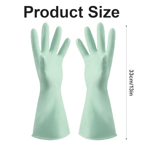 3 Pairs Household Gloves, Cotton Liner Non-Slip Grip Water Resistant for Kitchen Bathroom