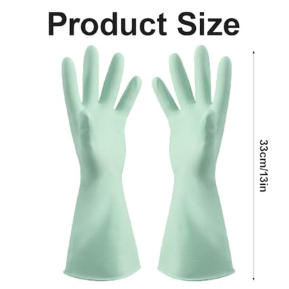 3 Pairs Household Gloves, Cotton Liner Non-Slip Grip Water Resistant for Kitchen Bathroom