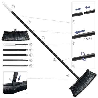 Outdoor Broom for Cleaning Floor - Outside Brooms, Heavy Duty Outdoor Broom for Cleaning Garages, Terraces, and Porches, etc.