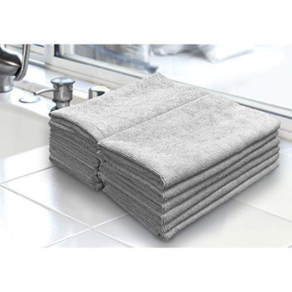 Ultra-Cut Absorbent Microfiber Towels, Silver-Embedded, Lint & Scratch-Free, for Home, Lab, & Dairy Industry Use, 12x12 Inches 25-Pack