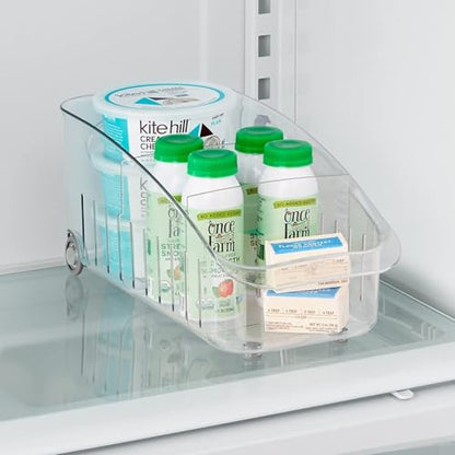 YouCopia RollOut Fridge Drawer 6", BPA-Free Clear Rolling Refrigerator Organizer Bin with Adjustable Dividers and Handles for Produce, Food, Meal and Snack Storage - size: 6" Wide