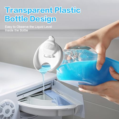 Laundry Detergent Dispenser Bottle 54oz with Waterproof Label for Laundry Detergent Soap Fabric Softener Scent Booster Beads, Sturdy PET Plastic Bottle, 2 Pack White - color: 2 Pack 54oz-White Square Bottle