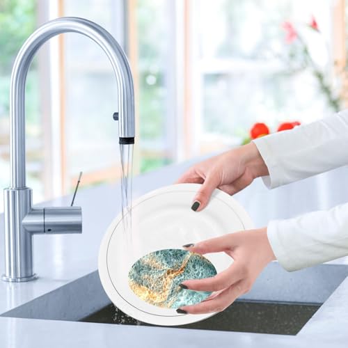 YETTASBIN Marble 3PCS Wood Pulp Scrub Sponges, Reusable Absorbent Household Cleaning Sponge Non-Scratch Kitchen Dish Sponges, Multi-Surface Safe Scrubber for Nonstick Pans, Pots