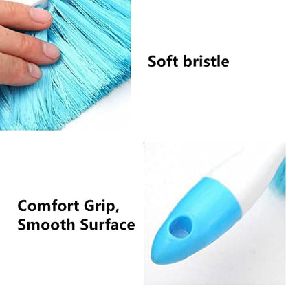 Soft Bristle Bed Sheets Sweeping Cleaning Brush with Long Hand, Counter Duster for Debris Hair Remover Desk Quilt Sofa Furniture, 3 Pack
