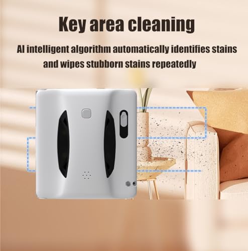 GERRIT Window Cleaning Robot, 3200Pa Suction Power, Remote Control Operation, Power-Off Protection, Wet and Dry use, Remote Control Robot Window Cleaner, Suitable for Windows and Glass Doors