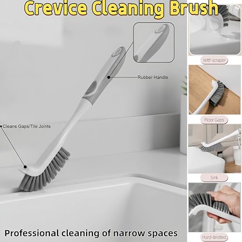 Scrub Brush for Cleaning-3 Pack Heavy-Duty Scrub Brushes Set Shower Scrubber Brush,Grout Brush,Scrubbing Brush with Stiff Bristles for Bathroom,Bathtub,Tile,Floor,Grout,Sink,Swimming Pool