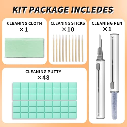 MOLOPPO Cleaning Putty, Phone Cleaning Kit with Clean Pen, Remove Ear Wax & Dirt & Gunk from Device's Small Crevices, for AirPod Cleaner Kit for Airpods Charging Case/Headphones/Electronics, Green - color: B4-Green