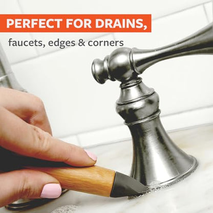 Full Circle The Every-Crevice Detail Brush, Deep Cleaning Brush for Crevices, Shower, & Grout, Tough Bristles, Sustainable Bamboo Handle, 2-Pack - color: White, size: 2 Pack
