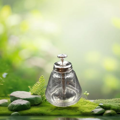 1 Pc 180 ml/6 Oz Empty Glass Dispenser Bottle for Nail Polish Reusable Thick Press Container Pump Push Down Dispenser, with Metal Core and Dust Cover