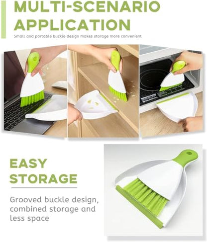 Dust pan Broom Brush Dustpan - Small Broom and Dustpan Set,Mini Broom and Dustpan,Small Dustpan and Brush Set for Home Cleaning, Sofa, Desk, Guinea Pig Cage, Cat Litter etc.（Light Green 2 Set） - color: Light Green, size: 2set