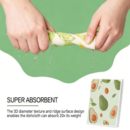 Swedish Dishcloths for Kitchen, 6 Pack, Reusable Paper Towels Washable, Super Absorbent Dish Drying Rags, Fast Dry Non-Scratch Cloths for Washing Dishes, Biodegradable - color: Fruits-6pcs