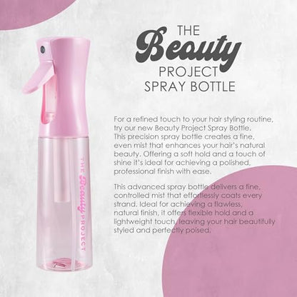 Spray Bottle Mister for Hair - Continuous Mister, Fine Water Mist, Trusted by Professional Salons & Barbers, 10.1oz - Clear Bottle (Pink) - color: Pink