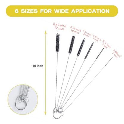 Brush Family Straw Cleaner Brush Set,6 Piece Long Drinking Straws Cleaning Brush Pipe Tube Tiny Brushes 10-inch,Black - size: 10 inch small diameters set (6pcs)