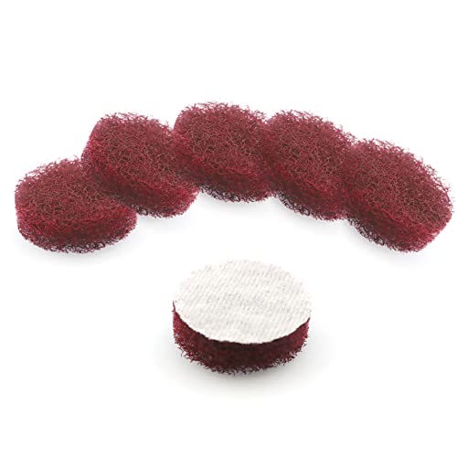 Heavy Duty Scour Pads, Non-Scratch Scrub Sponges, ULIFESTAR 5PCS Dish Scrubber Scouring Pads, Dual-Sided Reusable Household Scrub Pads for Dishes,Dish Cleaning Tool,Kitchen Scrubbers & Metal Grills - size: 50mm/2''Red 320-400grits