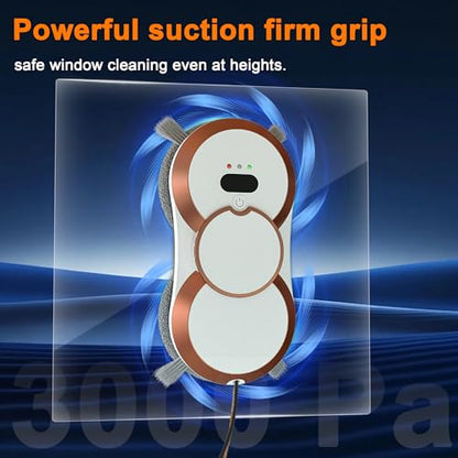Automatic Window Cleaning Robot with Dual Spray & 3000Pa Suction, Smart Glass Cleaner for High-Rise & Hard-to-Reach Windows, Frameless Edge Detection, Anti-Drop Safety System APP Remote
