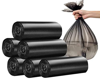 4 Gallon Bathroom Trash Bags,6 Rolls Small Trash Garbage Bags, Disposable Trash Bags for Office, Bathroom Wastebasket Waste Bin (120 Count, 4Gallon Black) - color: 4Gallon Black