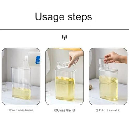 Transparent Laundry Detergent Dispenser Bottle Sealed Tank for Detergent Powder Laundry Room