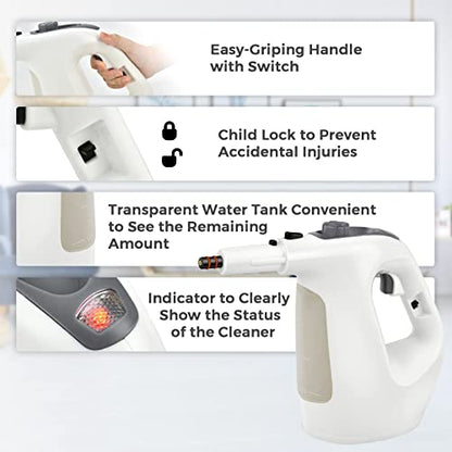 Goplus Multipurpose Handheld Steam Cleaner, Grey & White - color: Grey & White