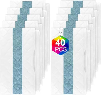 Disposable Replacement Vac Mop Pads for All Hard Floors Compatible with Shark VACMOP VM252 VM200 VM190 VM250 VM251 VM200C VM252C VC205 QM250 (40 PCS)