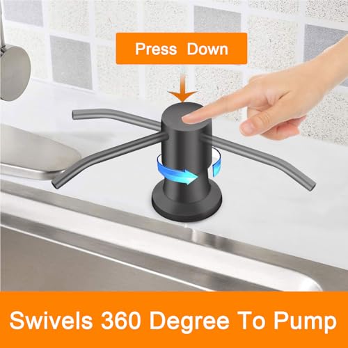 Sink Soap Dispenser, Kichen Sink SoapDispenser, 47" Extension Tube kit, Under Sink Soap Dispenser Pump, No Need More Refills （Gray-2 Pack） - color: Gray-2 Pack