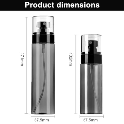 2Pcs Ultra Fine Mist Continuous Spray Bottle for Hair Styling, Cleaning, Plants, and care, Portable Travel Liquid Container, Black Color (1 x 120ml, 1 x 80ml)