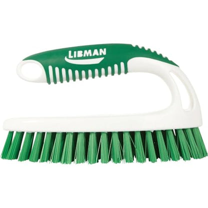 2 1/2 in W Scrub Brush, Stiff, 5 1/2 in L Handle, 7 in L Brush, Green, Polypropylene, Santoprene - 1 Each