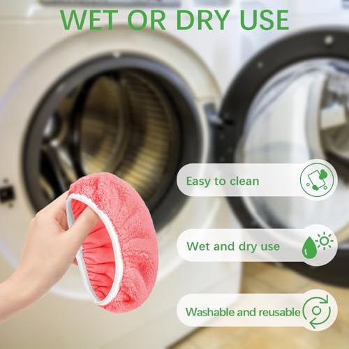 3 Pack Pink Microfiber Mop Pads - Reusable Washable Refills for Wet & Dry Floor Cleaning - Fits Most Standard Mops - Household Cleaning Pads - color: Pink