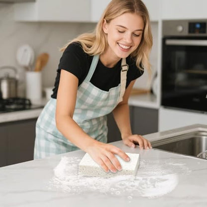 Extra Large Dish Sponges Kitchen for Cleaning, Natural Cellulose Sponges Reusable and Biodegradable, Non Scratch Sponge for Dishes Household Use (2-Pack) - color: Grey / White