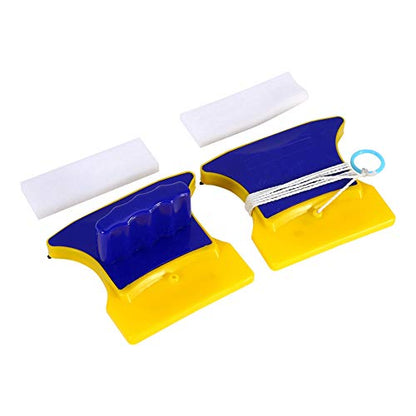 Double Side Magnetic Window Cleaner, Glider Washing Brush with 2 Extra Cleaning Cotton, Cleaning Brush Wiper Tools for High-Rise and Car Glazed Windows