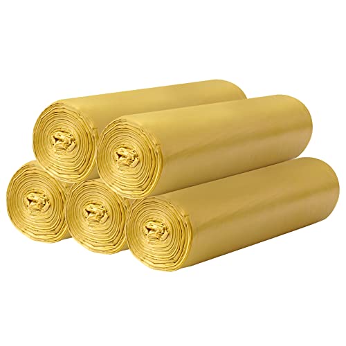 5 Rolls Small Trash Bags - 100 Counts Durable 4 Gallon Small Garbage Bags for home office kitchen Bathroom Bedroom Trash Can liners（Golden） - color: 100 Count Golden