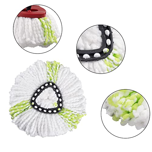 Matthew Cleaning 3Pack Green Microfiber Spin Mop Replacement Head Compatible with EasyWring Spin Mop Replace Head-EasyWring High Absorbency,Machine Washable,Microfiber Spin Mop Refills - color: Green, size: 3 Count