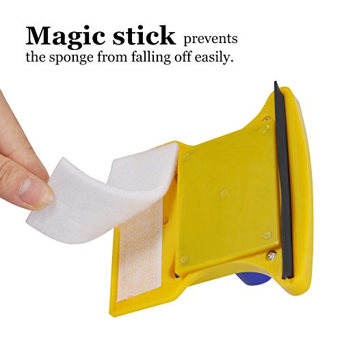 Double Side Magnetic Window Cleaner, Magnet Window Cleaner Tool with 2 Cleaning Cotton for High Rise and Car Glazed Windows