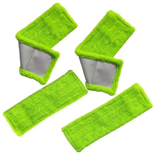 4 Pack Reusable Mop Pads Compatible with 3M Scotch-Brite M-005 Floor Mops, Microfiber Hardwood Floor Mop Pads Wet or Dry Use mop,Fit for Folding mop 15in*3.9in mop Head - size: 4-pack